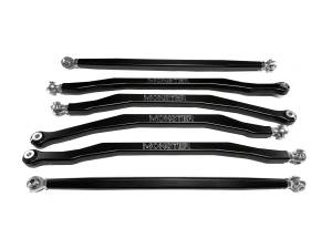 MONSTER AXLES - Monster Performance High Clearance Rear Radius Rod Set for Can-Am 72" Maverick X3 Turbo R RR XMR XRS XRC 2019-2023 Precision Machined Improve Stability Anodized 6061-T6 Aluminum Alloy Set of 6