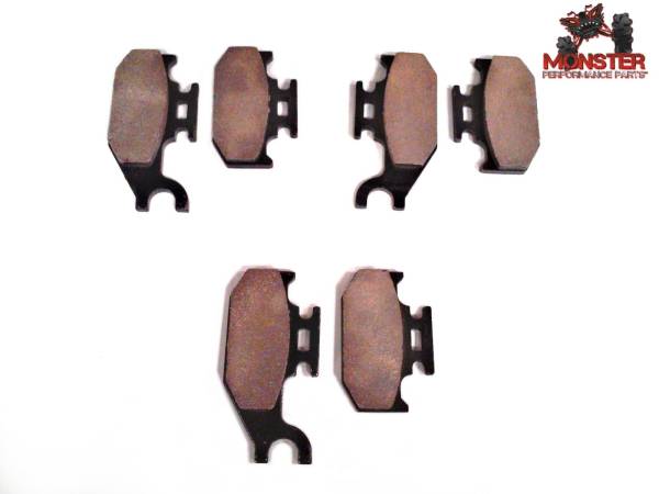 Monster Performance Parts - Set of Brake Pads for Can-Am Outlander, Renegade, DS650 705600349, 705600350