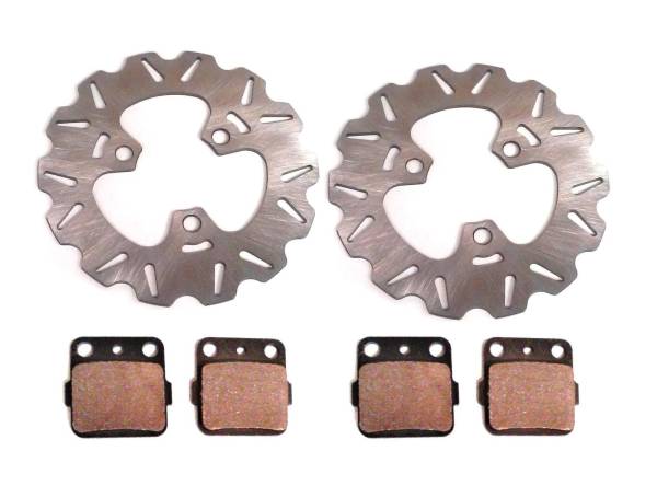 ATV Parts Connection - ATV Front Brake Rotors with Pads for Honda FourTrax SporTrax 250 300 400 450 700
