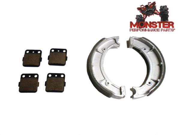 Monster Performance Parts - Set of Brake Pads & Shoes for Yamaha Big Bear 400 00-04 & Grizzly 600 98-01