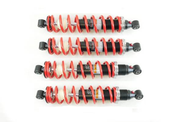 MONSTER AXLES - Monster Performance Set of Monotube Shocks for Yamaha Grizzly 660 2002-2008, Red