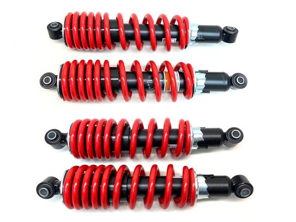 MONSTER AXLES - Monster Performance Full Set of Gas Shocks for Honda Pioneer 500 2017-2021, Red