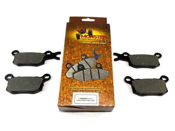 MONSTER AXLES - Monster Rear Brake Pad Set for Can-Am Defender HD8 & HD10, 715900381 715900382