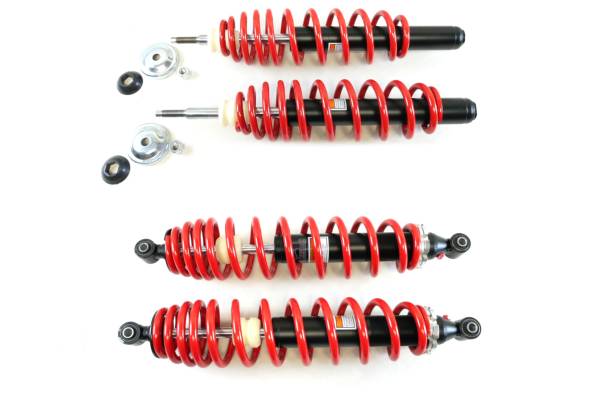 MONSTER AXLES - Monster Set of Monotube Shocks for Polaris Ranger Series 10 & 11, Red