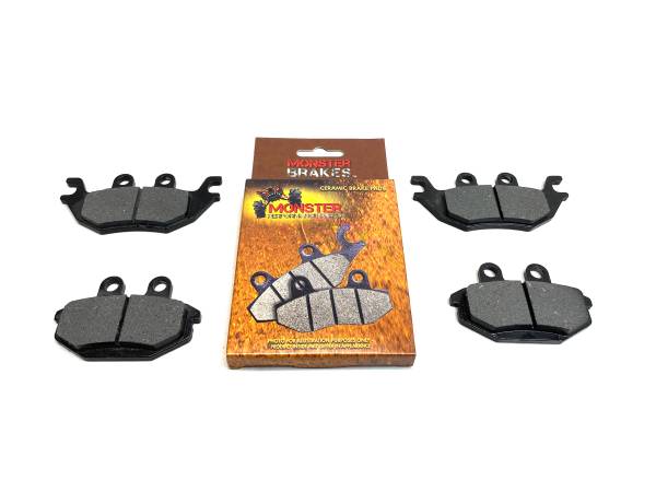 MONSTER AXLES - Ceramic Rear Brake Pad Set for Kawasaki Mule PRO 43082-0138 43082-0146, Monster