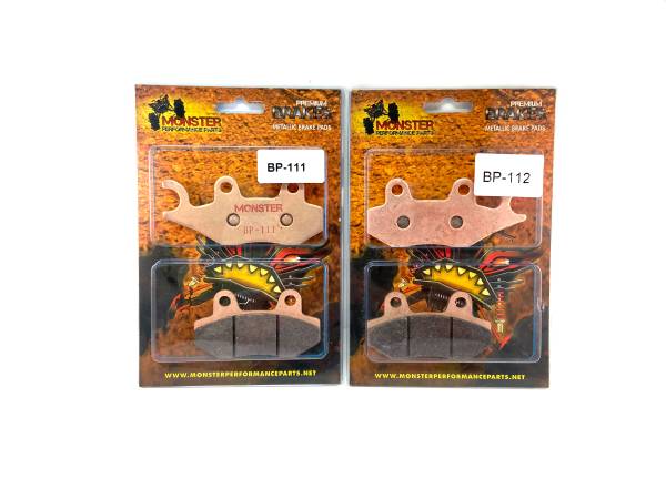 Monster Axles - Monster Front Brake Pad Set for Kawasaki ATV UTV, 43082-0022, 43082-0023