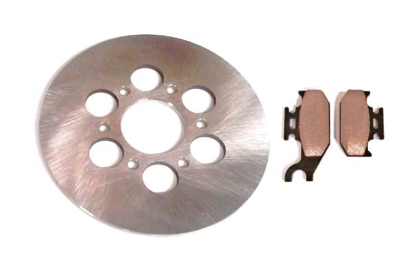ATV Parts Connection - Rear Brake Rotor & Pads for Yamaha 5UG-F5831-00-00, Rhino 450 660 2004-2009, Quiet Braking, Low-Dust, Quality Tested, ATVPC