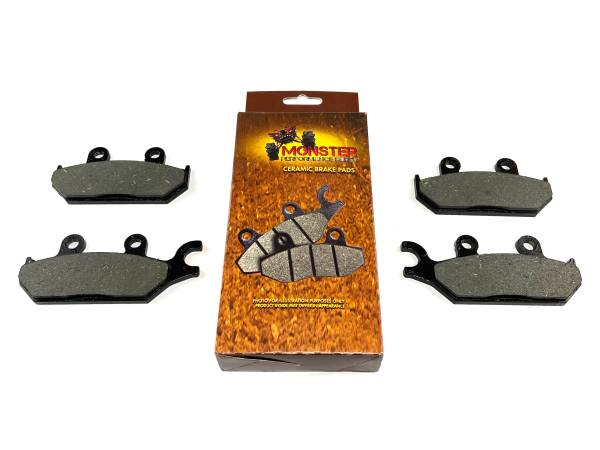 MONSTER AXLES - Monster Front Brake Pad Set for Yamaha 1XD-25805-00-00, 1XD-25805-10-00, Left & Right, Quiet Braking, Low-Dust, All-Weather, Quality Tested