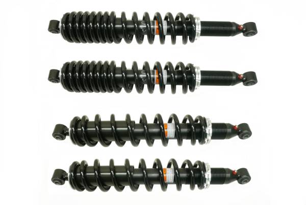 MONSTER AXLES - Monster Performance Full Shock Set for Honda Pioneer 700 & 700-4 2023-2024, Front & Rear, Monotube, Responsive Handling, Quality Tested, Gas-charged, Anti-foam, Anti-shear, Adjustable