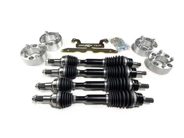 Monster Axles - Monster Full CV Axle Set with High Lifter 2" Lift Kit & Spacers for Yamaha Grizzly 700 2014-2015, Front & Rear, Telescoping, 4340 Chromoly, Dominate Trails