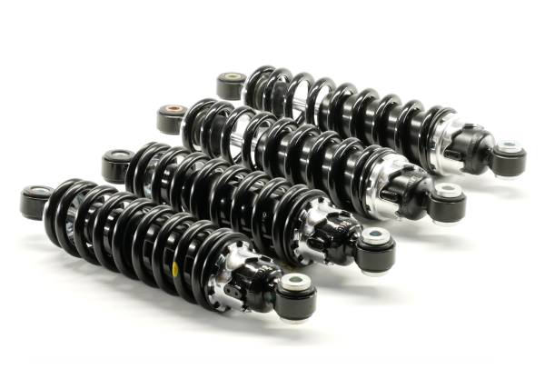 ATV Parts Connection - Precision Full Shock Set for Suzuki King Quad 300 4x4 1991-2002, Front & Rear, Exact Fit, Quality Tested, Gas-Charged, Smooth Ride, Twin Tube, Multi-Lip Seals, Anti-Foam, Anti-Shear, ATVPC