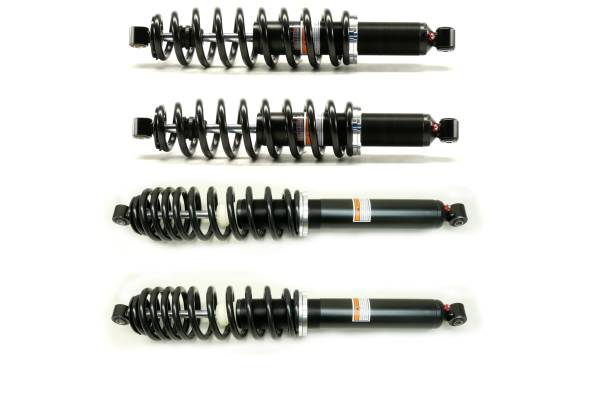 MONSTER AXLES - Monster Performance Full Shock Set for Polaris 7043755, 7043753, Front & Rear, Monotube, Responsive Handling, Quality Tested, Gas-charged, Anti-foam, Anti-shear, Adjustable