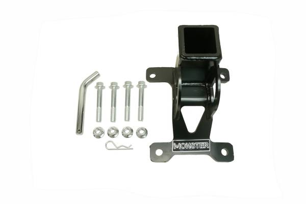 Monster Axles - Monster Performance Rear Hitch Receiver for Polaris RZR PRO XP XP4 2020-2024, 2", Black, Welded, Steel, Corrosion Resistant, Standard Opening, Long-Life Design
