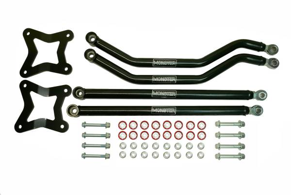 MONSTER AXLES - Monster Performance High Clearance Rear Radius Arm Set for Polaris RZR XP XP4 1000 2014-2024, Precision Machined, Steel, Improve Stability, Reduce Flex, Set of 4, Black