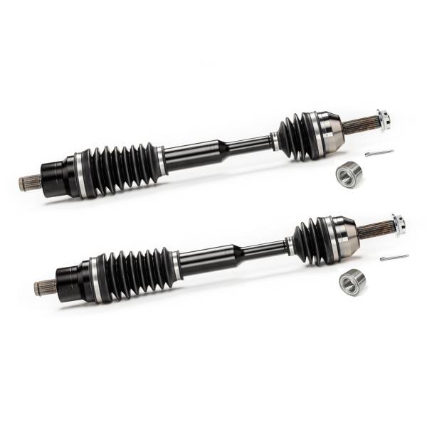 MONSTER AXLES - Monster XP Series Front CV Axles & Brgs for Polaris 1332690, Left & Right, Ranger 400 500 570 800, Telescoping, Built Tough, 4340 Chromoly Steel, Direct Fit, Factory Length with 4" of Travel