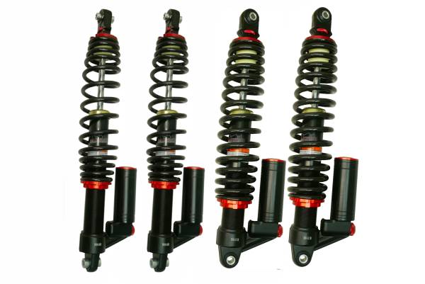 MONSTER AXLES - Monster Performance Full Shock Set for CFMOTO 9AWA-051600, 9AWA-061600, Front & Rear, CFORCE 800 1000, Monotube, Piggyback, Quality Tested, Gas-charged, Anti-foam, Anti-shear, Adjustable