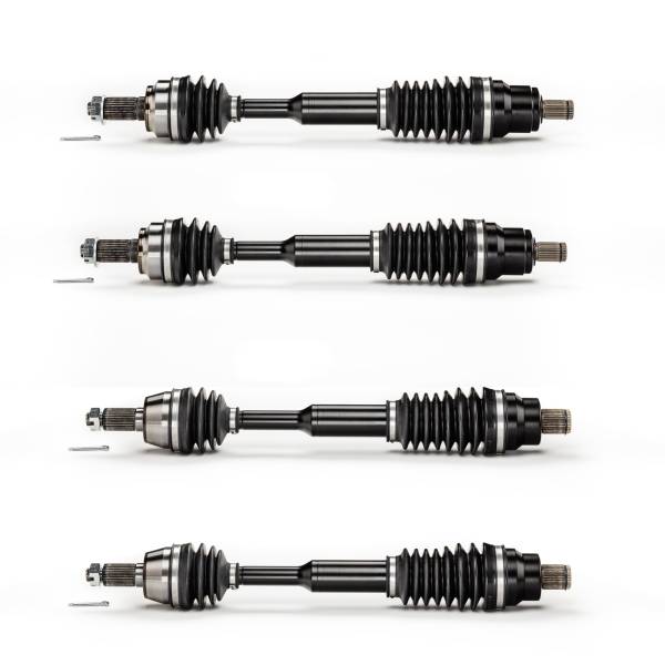 MONSTER AXLES - Monster XP Series Full CV Axle Set for Polaris 1332873 1332642, Front & Rear, Sportsman & Scrambler, Telescoping, Built Tough, 4340 Chromoly Steel, Direct Fit, Factory Length with 4" of Travel