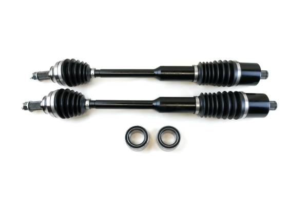 MONSTER AXLES - Monster XP Series Front CV Axles & Brgs for Polaris 1333942, Left & Right, RZR XP XP4 Turbo & RZR RS1, Telescoping, Built Tough, 4340 Chromoly Steel, Direct Fit, Factory Length with 4" of Travel