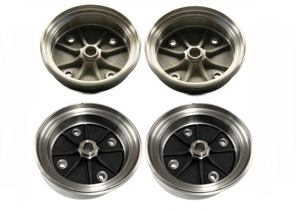 ATV Parts Connection - Full Brake Drum Set for Kawasaki 41038-0034, 41038-0035, Front & Rear, Mule 3000 3010 4000 4010 KAF620 KAF950, Smooth Stopping, Quality Tested, Quiet Operation, Balanced, Fade Resistant, ATVPC