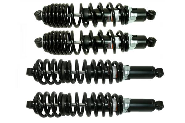 MONSTER AXLES - Monster Performance Full Shock Set for Polaris 7044094, 7043759, Front & Rear, Monotube, Responsive Handling, Optimal Damping, Quality Tested, Gas-charged, Anti-foam, Anti-shear, Adjustable