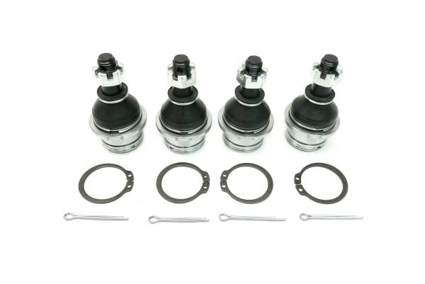 MONSTER AXLES - Monster Performance Full Ball Joint Set for Yamaha 1XD-23579-00-00, Upper & Lower, Heavy Duty, 4340 Chromoly Steel, Greaseable, Low Friction, Adjustable, Chrome Plated, Set of 4