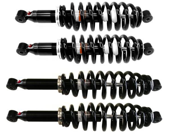 MONSTER AXLES - Monster Full Shock Set for John Deere AUC12197 AUC12198, Front & Rear, XUV Gator 590, Monotube, Responsive Handling, Quality Tested, Gas-charged, Anti-foam, Anti-shear, Adjustable