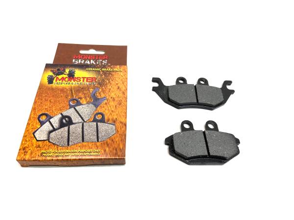 MONSTER AXLES - Monster Performance Rear Brake Pads for Kawasaki 43082-0140, Left or Right, Ceramic, Quiet Braking, Low-Dust, All-Weather, Quality Tested