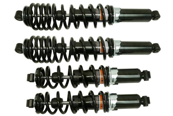 MONSTER AXLES - Monster Performance Full Shock Set for Polaris 7043464, 7043463, Front & Rear, Monotube, Responsive Handling, Quality Tested, Gas-charged, Anti-foam, Anti-shear, Adjustable