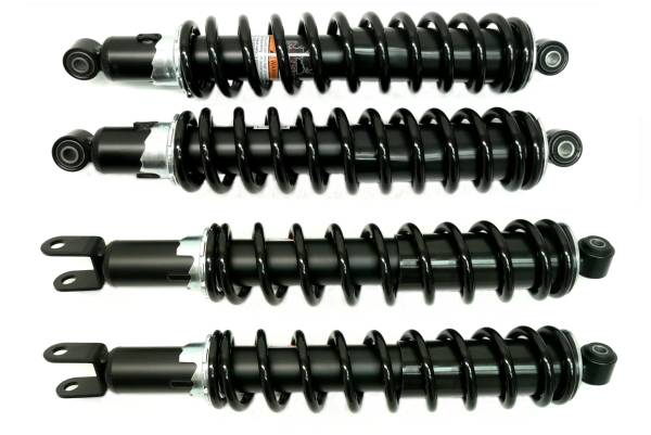 MONSTER AXLES - Monster Performance Full Shock Set for Honda Foreman 500 520 & Rancher 420 FM1 FM2 FE1 FE2, Front & Rear, Responsive Handling, Quality Tested, Gas-charged, Anti-foam, Anti-shear, Adjustable