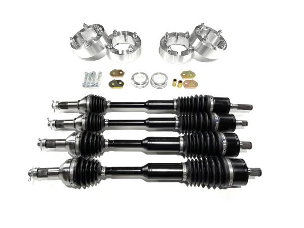 MONSTER AXLES - Monster Full CV Axle Set with High Lifter 2" Lift Kit & Spacers for Can-Am 705401801, 705401802, 705502406, Front & Rear, Telescoping, Built Tough, 4340 Chromoly, Dominate Trails