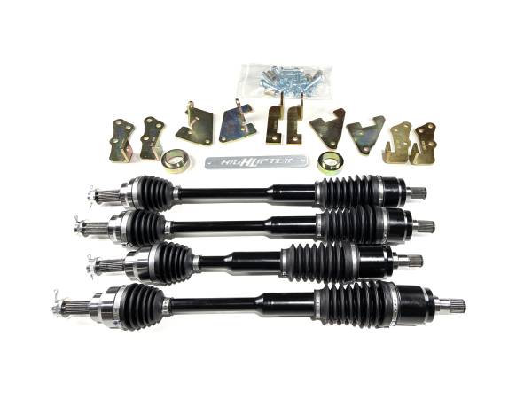 MONSTER AXLES - Monster Full CV Axle Set with High Lifter 2.5" Lift Kit for Honda Pioneer 700 2015-2022, Front & Rear, Telescoping, 4340 Chromoly, Dominate Trails