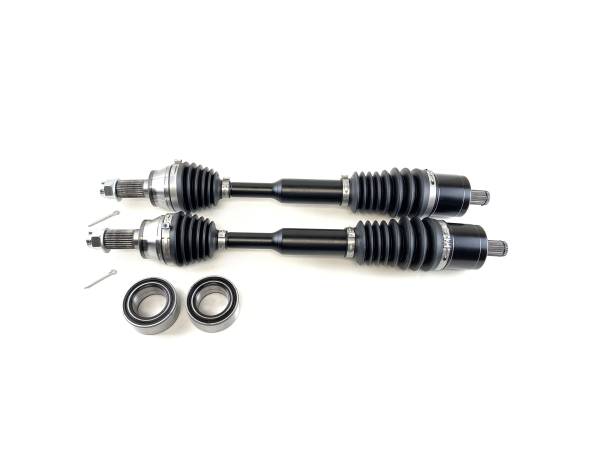 MONSTER AXLES - Monster XP Series Front CV Axles & Brgs for Polaris 1333948, Left & Right, RZR 900 50" 55" Trail 900, Telescoping, Built Tough, 4340 Chromoly Steel, Direct Fit, Factory Length with 4" of Travel
