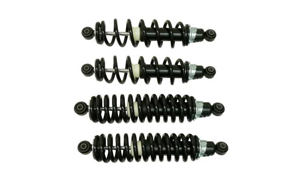 MONSTER AXLES - Monster Performance Full Shock Set for Kawasaki 45014-0558, 45014-0537, Mule PRO 2017-2023, Front & Rear, Monotube, Responsive Handling, Quality Tested, Gas-charged, Anti-foam, Anti-shear, Adjustable