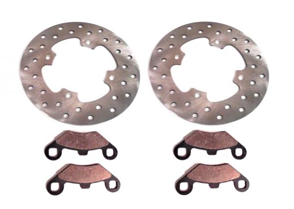 ATV Parts Connection - Performance Front Brake Rotor Set with Pads for Polaris 5248378, Optimal Braking, Quality Tested, Quiet Operation, Precision Balanced, Corrosion Resistant, ATVPC