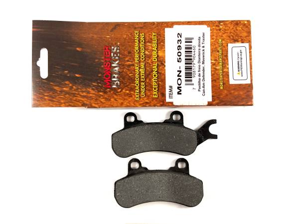 MONSTER AXLES - Monster Performance Front Right Brake Pads for Can-Am 715900380, Ceramic, Quiet Braking, Low-Dust, All-Weather, Quality Tested