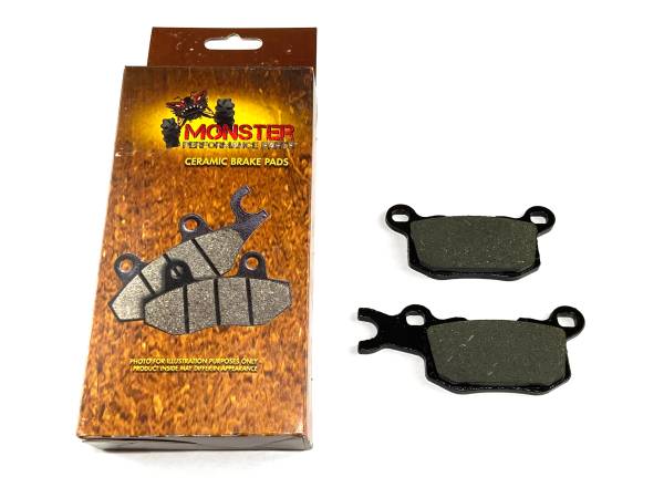 MONSTER AXLES - Monster Performance Rear Right Brake Pads for Can-Am 715900382, Ceramic, Quiet Braking, Low-Dust, All-Weather, Quality Tested