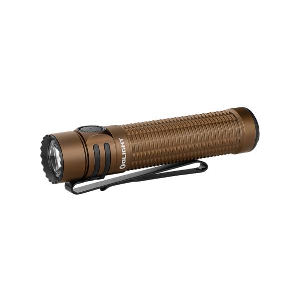 Olight - Warrior Mini 3 Portable Tactical Flashlight - Desert Tan - 1750 Lumens - 240 Meter Throw - 5 Modes & Strobe - Tactical - Rechargeable