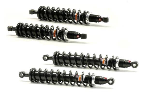Monster Axles - Monster Performance Full Shock Set for Honda Rubicon 500 2001-2014 Front & Rear Rubicon 500 Linear Rate Responsive Handling Quality Tested Gas-charged Anti-foam Anti-shear Adjustable