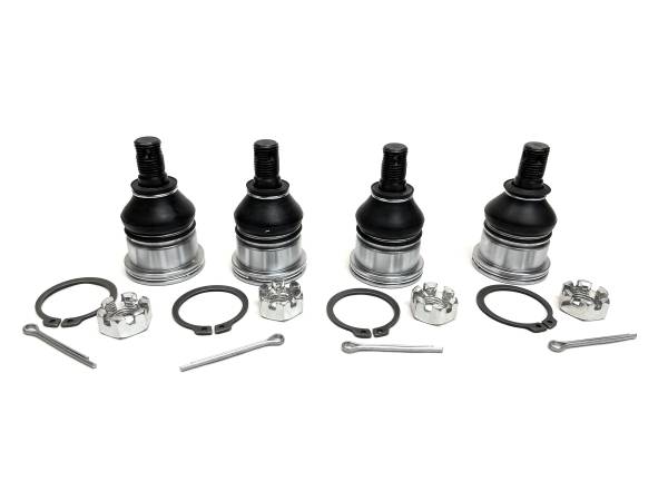 MONSTER AXLES - Monster Performance Full Ball Joint Set for Yamaha 3B4-23579-00-00 3B4-23579-01-00 Upper & Lower Heavy Duty 4340 Chromoly Steel Greaseable Low Friction Adjustable Chrome Plated Set of 4
