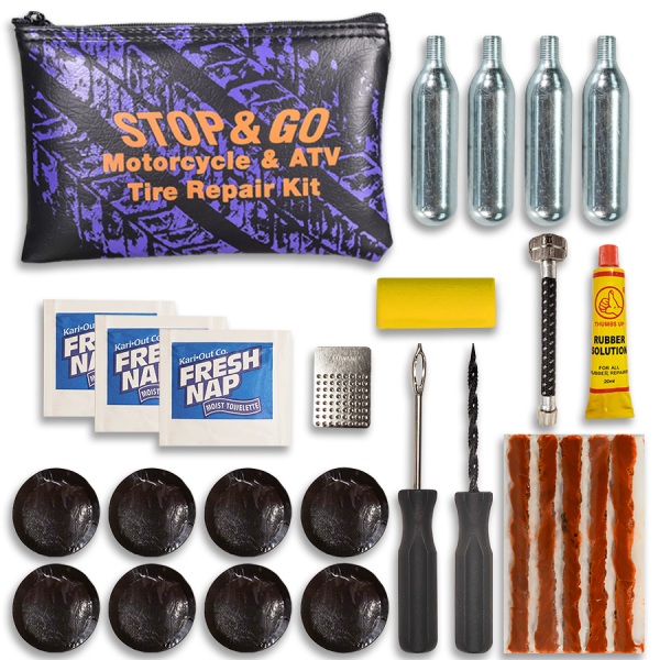Stop & Go - Stop & Go 1066 Motorcycle/ATV Tubeless Flat Tire Repair Kit Leak Seal Tools Reliable Fix Quick Repair Easy To Use