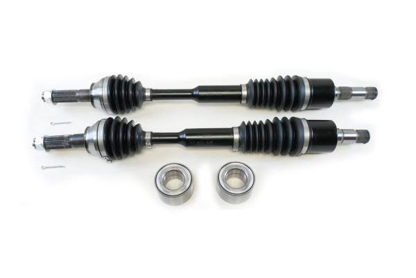 MONSTER AXLES - Monster XP Series Rear CV Axles & Brgs for Polaris 1332894 1332895 Left & Right Ranger 900 Diesel 2011 2012 2013 2014 Telescoping Built Tough 4340 Chromoly Factory Length with 4" of Travel