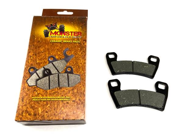 Monster Axles - Monster Performance Front Brake Pads for Polaris 2206025 Left or Right Quiet Braking Low-Dust All-Weather Quality Tested