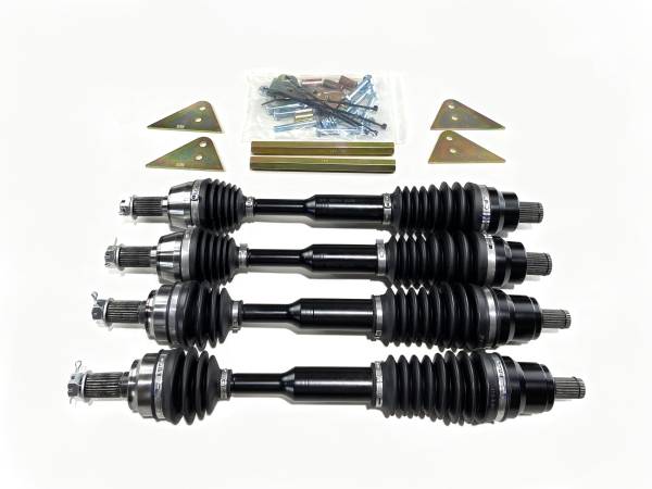 MONSTER AXLES - Monster Full CV Axle Set with High Lifter 2" Lift Kit for Polaris 1332873 1332642 Front & Rear Telescoping 4340 Chromoly Dominate Trails