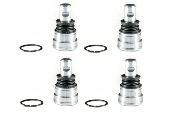 MONSTER AXLES - Monster Performance Full Ball Joint Set for Polaris Upper & Lower Heavy Duty 4340 Chromoly Steel Greaseable Low Friction Adjustable Chrome Plated Set of 4