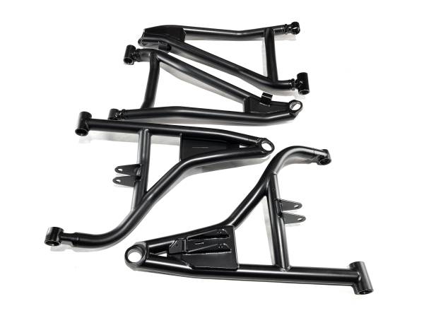 MONSTER AXLES - Monster Performance High Clearance A-Arms for Polaris RZR PRO XP XP4 2020-2026 Upper & Lower Precision Machined 4130 Chromoly Steel Heavy Duty Set of 4 Black Powder Coat