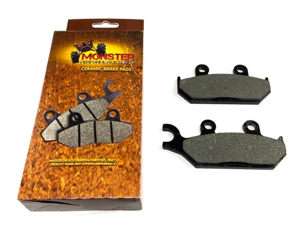 MONSTER AXLES - Monster Performance Front Right Brake Pads for Yamaha 1XD-25805-10-00 Quiet Braking Low-Dust All-Weather Quality Tested