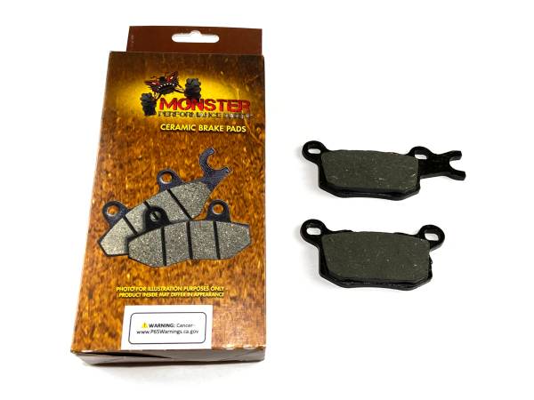 MONSTER AXLES - Monster Performance Rear Left Brake Pads for Can-Am 715900381 Ceramic Quiet Braking Low-Dust All-Weather Quality Tested