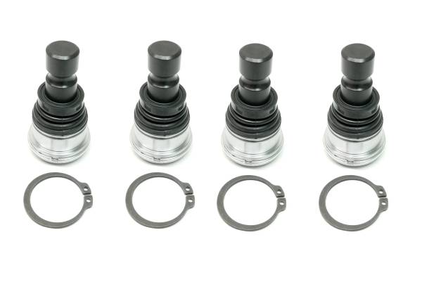 MONSTER AXLES - Monster Performance Full Ball Joint Set for Polaris 7710533 7081263 7081991 Upper & Lower Heavy Duty 4340 Chromoly Steel Greaseable Low Friction Adjustable Chrome Plated Set of 4