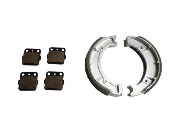 MONSTER AXLES - Monster Performance Full Brake Pad Set with Shoes for Yamaha Big Bear 400 2000-2004 & Grizzly 600 1998-2001 Front & Rear Quiet Braking Low-Dust All-Weather Quality Tested