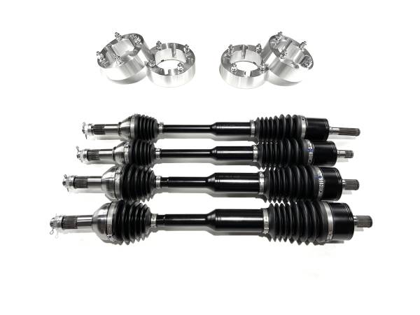 MONSTER AXLES - Monster Full CV Axle Set with High Lifter 2" Spacers for Can-Am 705401801 705401802 705502406 Telescoping 4340 Chromoly Precision Machined Exact Fit Factory Length with 4" of Travel